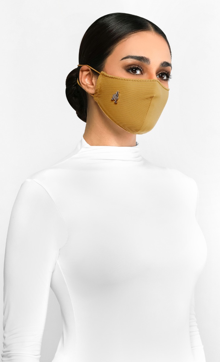 Textured Jersey Face Mask (Head-loop) with nanotechnology in Honey Kiwi