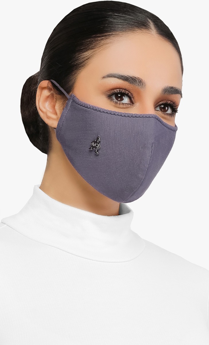Jersey Face Mask (Ear-loop) in Plum Perfect image 2