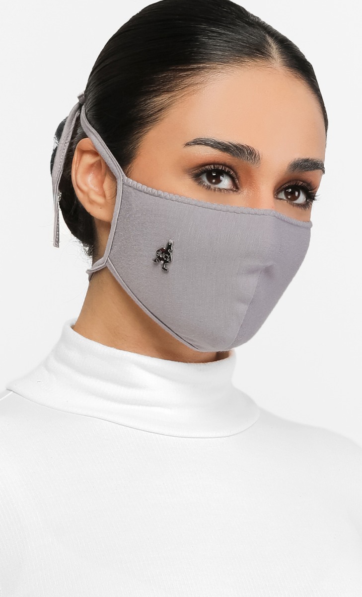 Jersey Face Mask (Tie-back) in Misty Lilac image 2
