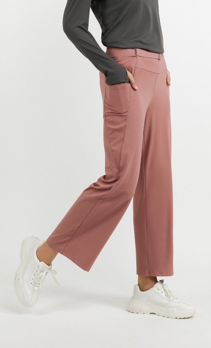 Adjustable Loose Fit Pants in Mauve