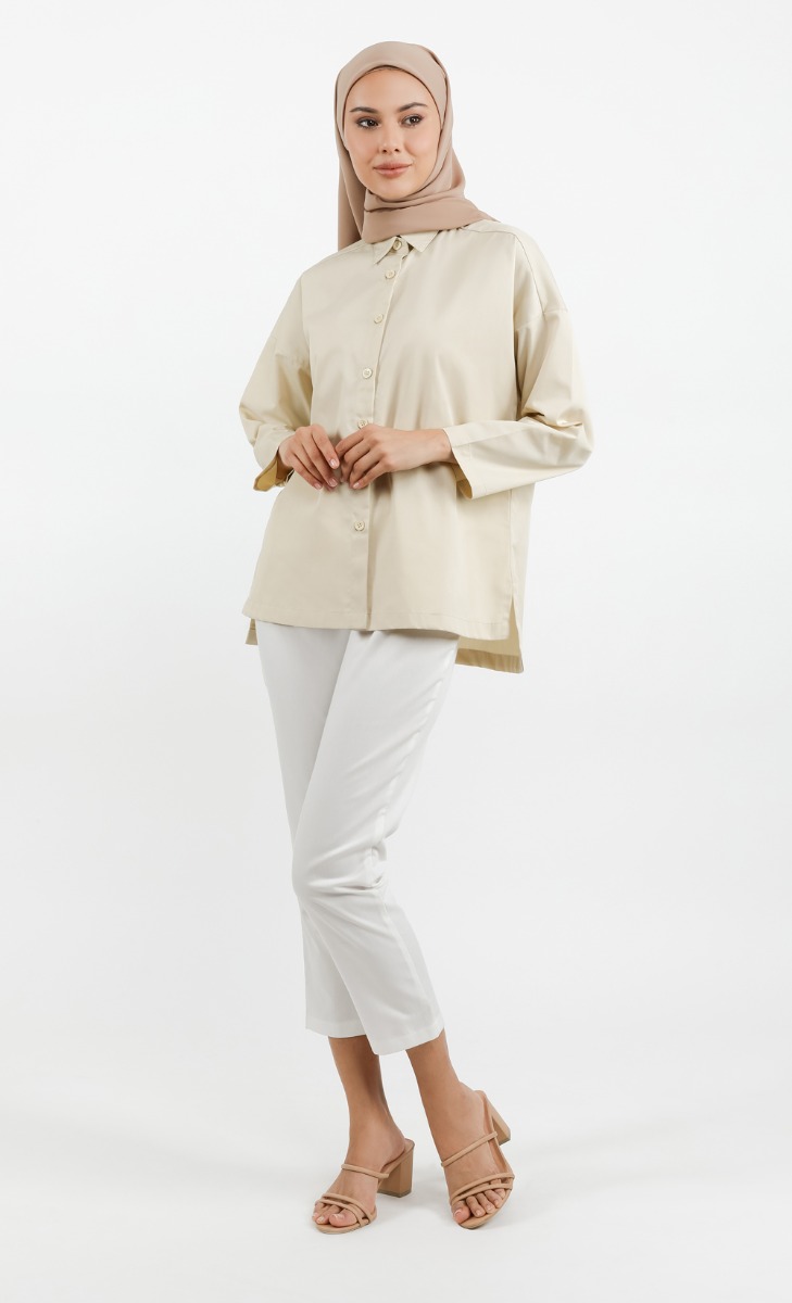 Cotton Shirt in Nude