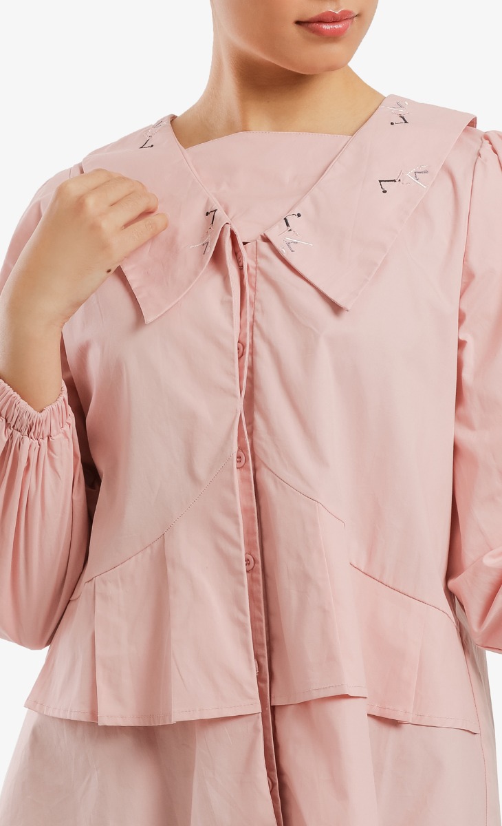 D U A Ruffle Two Way Top In Dusty Pink image 2