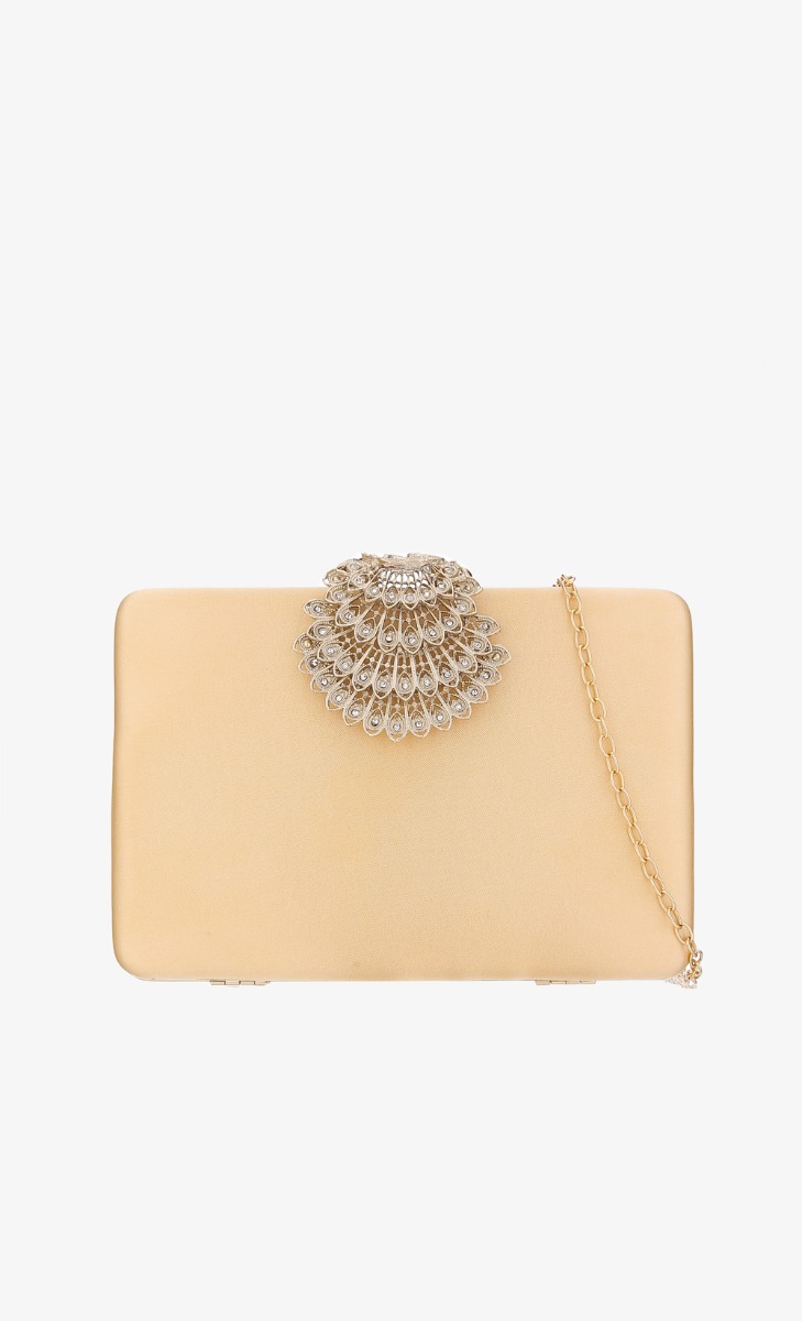 Papillon Jewel Clutch Bag in Gold