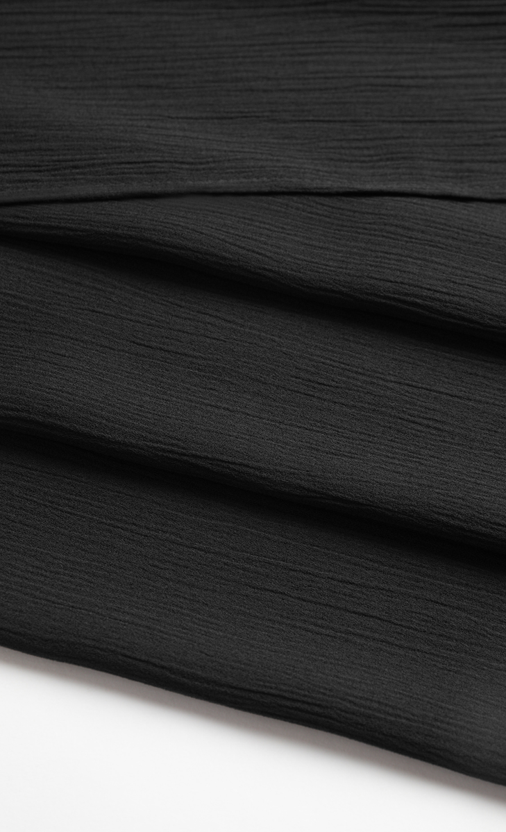 Athens Textured Chiffon Hijab in Black image 2