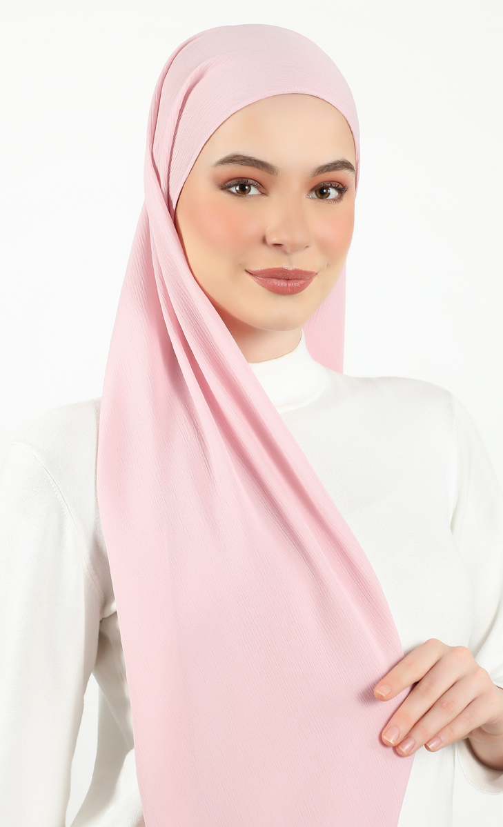 Athens Textured Chiffon Hijab In Blush