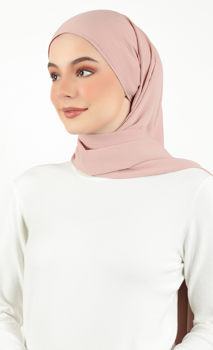 Athens Textured Chiffon Hijab in Mauve