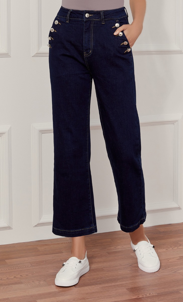 Basic Straight Cut Jeans in Navy