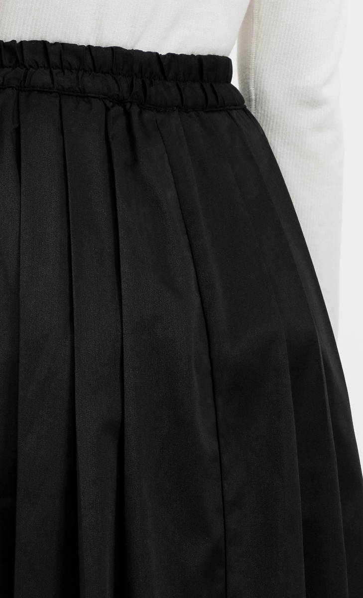 Cotton Flare Skirt in Black image 2