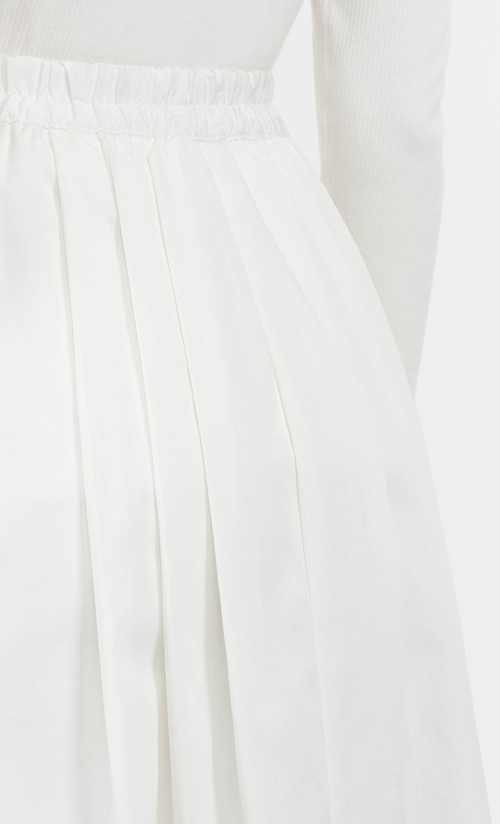 Cotton Flare Skirt in Off-White image 2