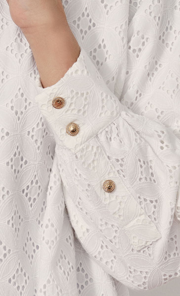 Embroidered Collar Shirt in White image 2