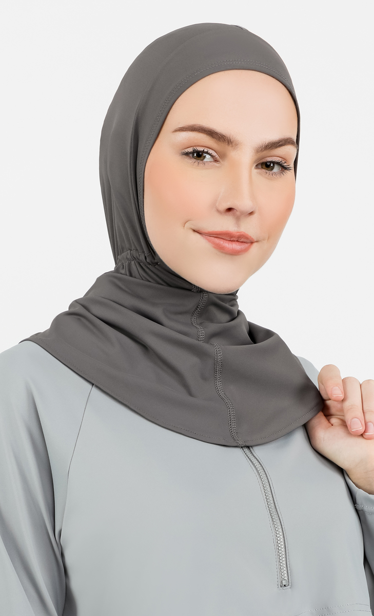 Drawstring Swim Hijab in Grey