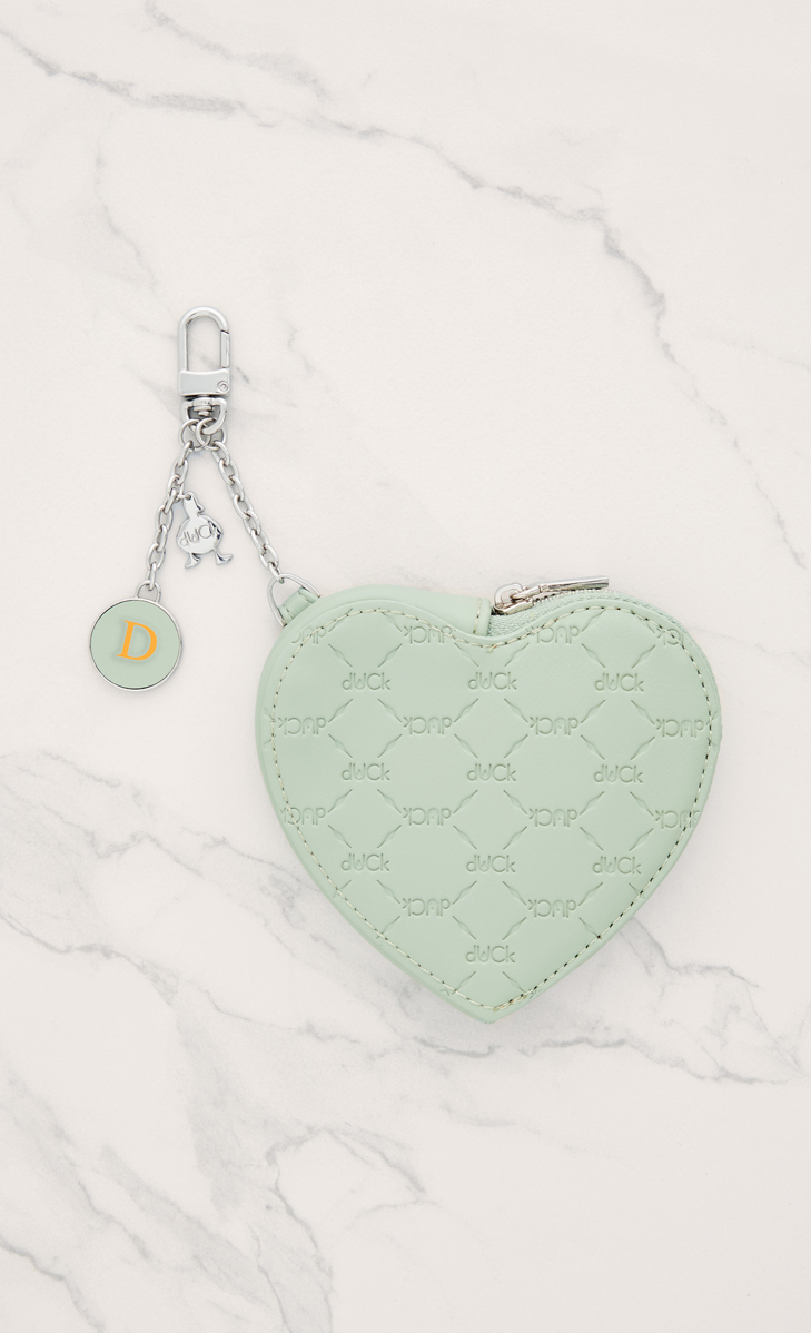 dUCk Monogram Heart-to-Bag Charm in Melon (Personalise It)