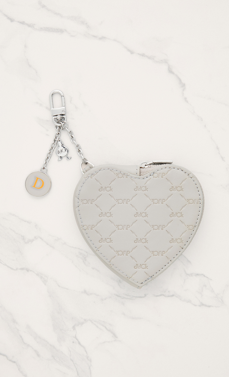 dUCk Monogram Heart-to-Bag Charm in Rocky (Personalise It)