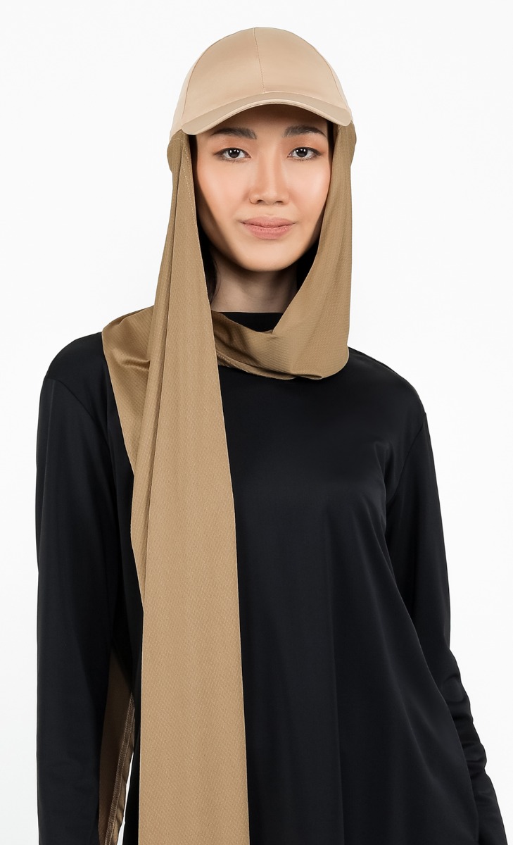 Active Cap Hijab in Khaki