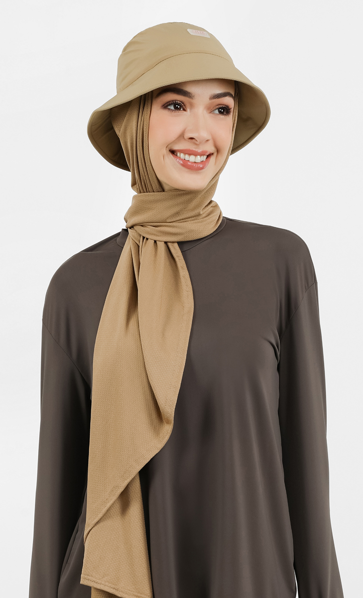 Bucket Hat Hijab in Khaki