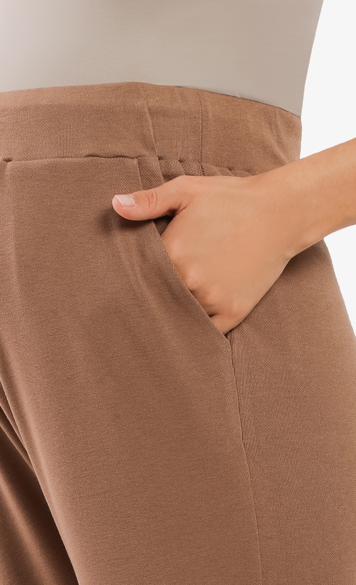 Maternity Jogger Pants in Nut image 2