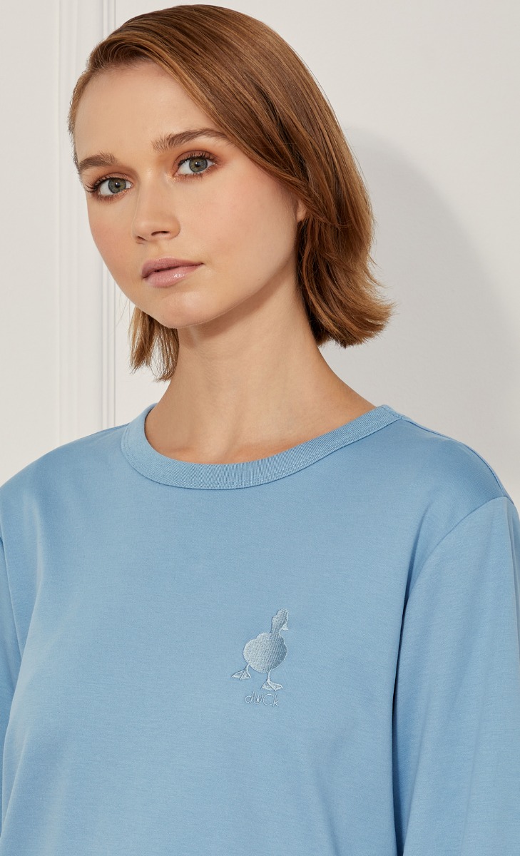 dUCk Basic Long Sleeves T-shirt in Blue image 2