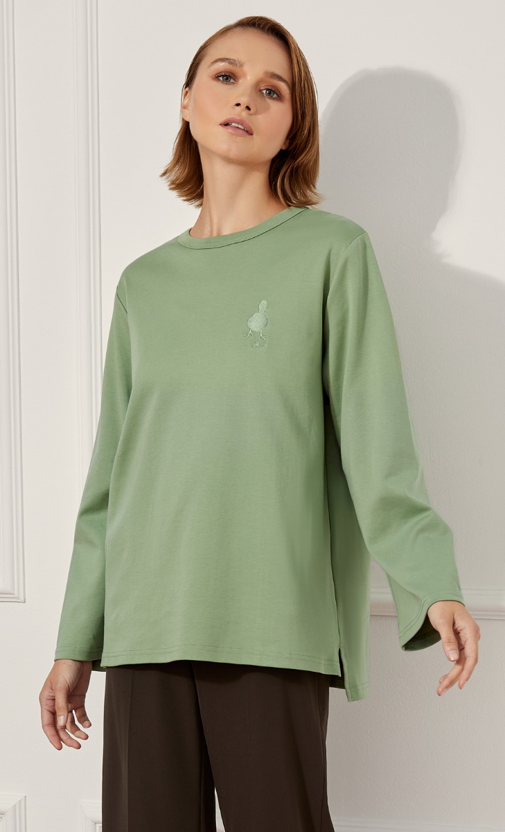 dUCk Basic Long Sleeves T-shirt in Green