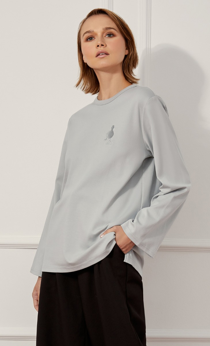 dUCk Basic Long Sleeves T-shirt in Grey