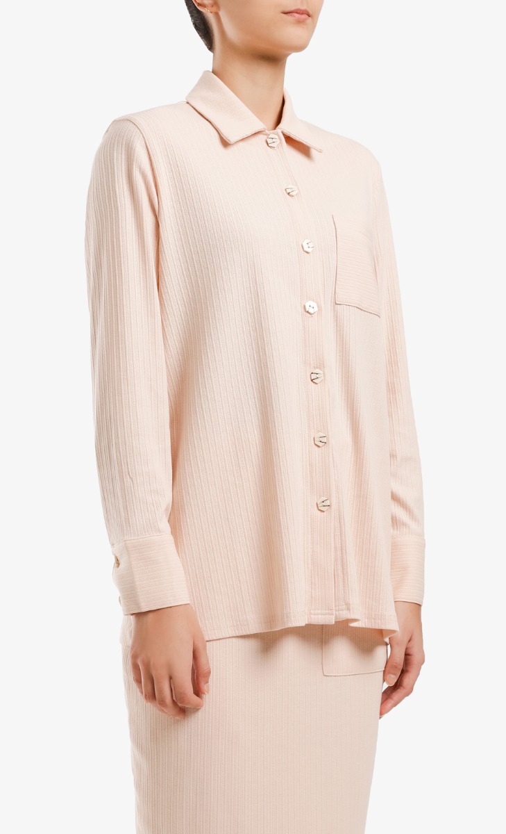Ribbed Shirt in Ivory image 2