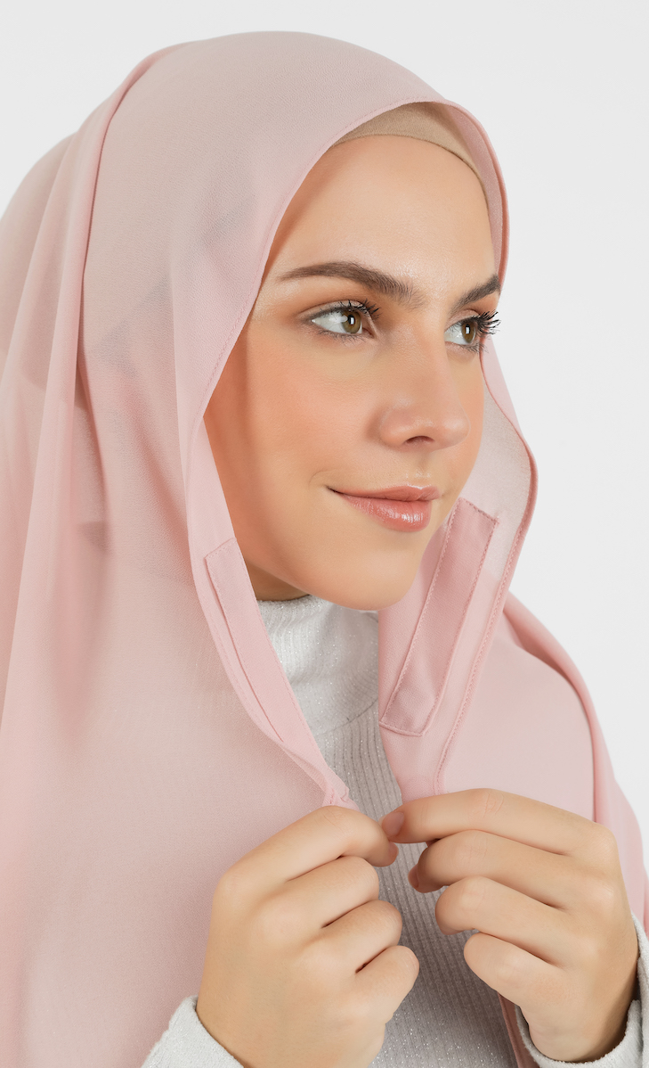 Magnetic Semi-Instant Gathered Hijab in Mauve image 2