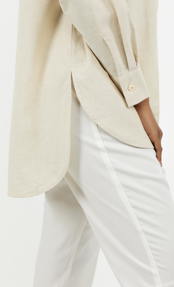 Oxford Oversized Shirt in Beige image 2