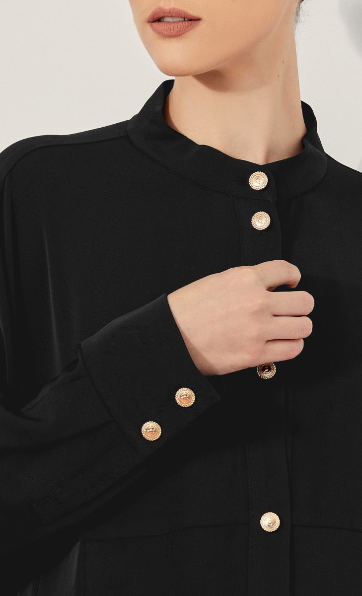 Pleated Tunic in Black image 2