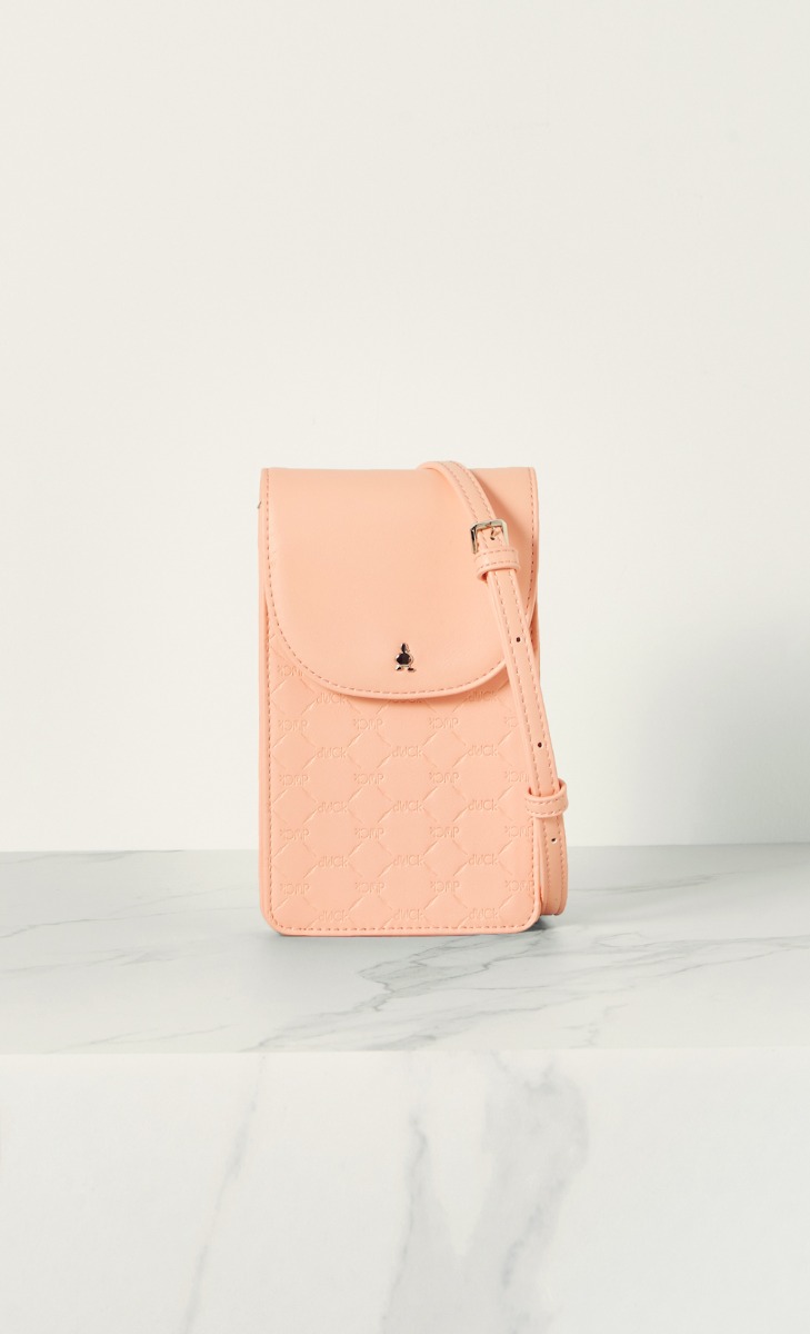 dUCk Monogram Celly Bag in Salmon