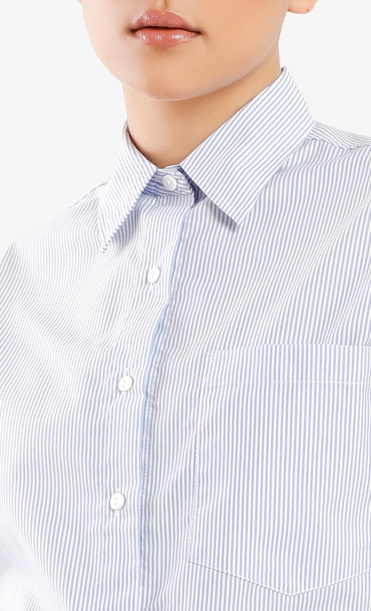 Striped Boyfriend Shirt in Blue image 2