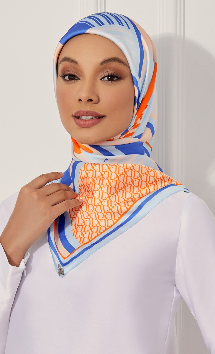 The Groovy dUCk Square Scarf in Summertime Blues