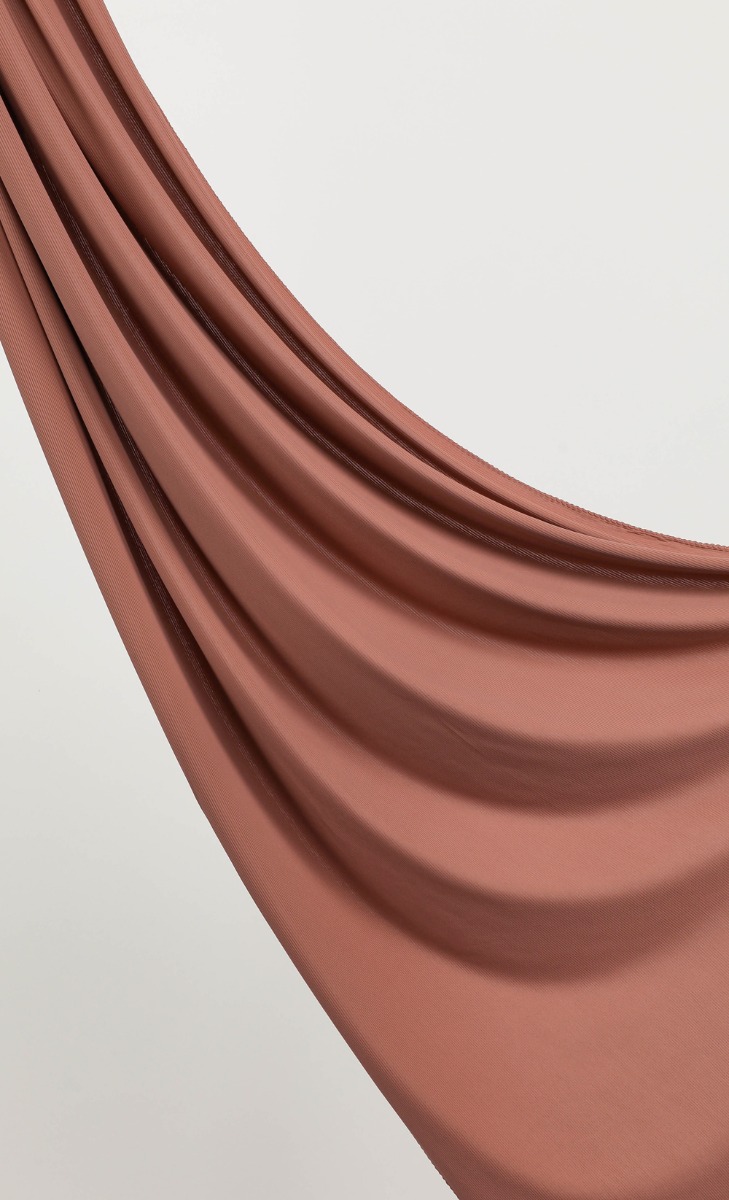 Textured Jersey Shawl with nanotechnology in Terracotta image 2