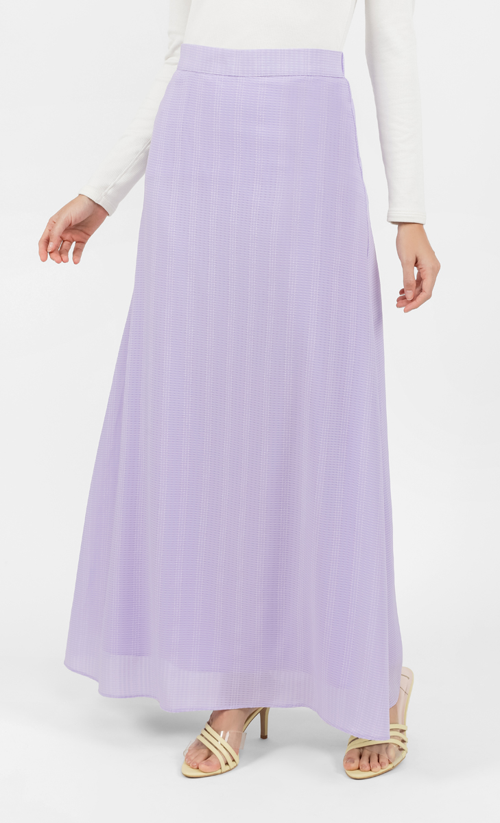 Textured Maxi Skirt in Lilac